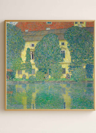 Gustav Klimt "Castle Kammer at Attersee III" (1910) — Lakeside Landscape Art Print. No Border. Unframed