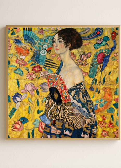 Gustav Klimt "Lady with a Fan" (1918) — Elegant Portrait Art Print. No Border. Unframed