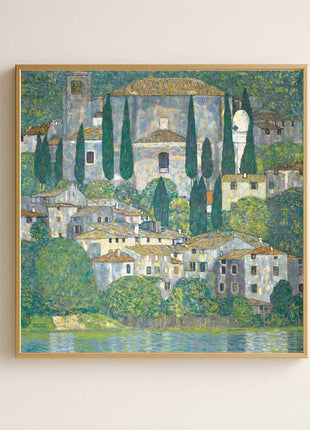 Gustav Klimt "The Church in Cassone" (1913) — Italian Lakeside Landscape Art Print. No Border. Unframed
