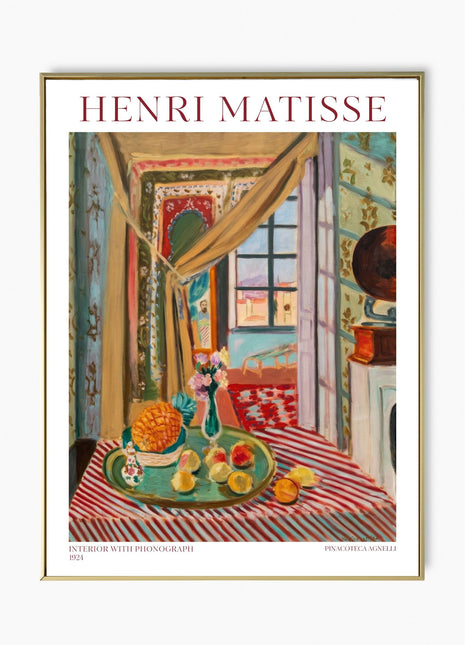 Henri Matisse “Interior with Phonograph” (1924) – Colorful Fauvist Interior, Vintage Art Print. Unframed