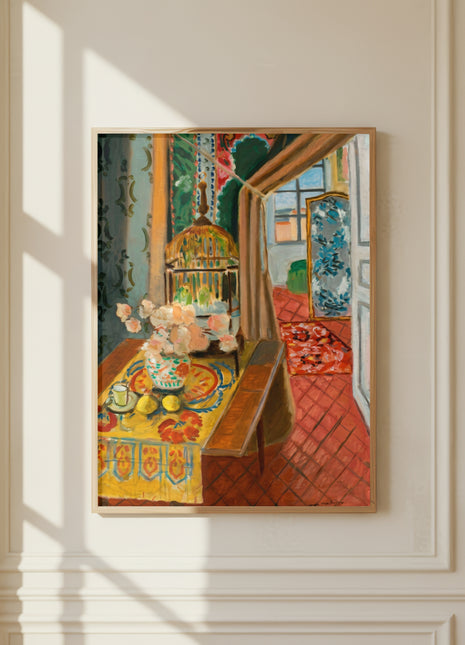 Henri Matisse “Interior, Flowers and Parakeets” (1924) – Lush Fauvist Interior, No Border. Unframed