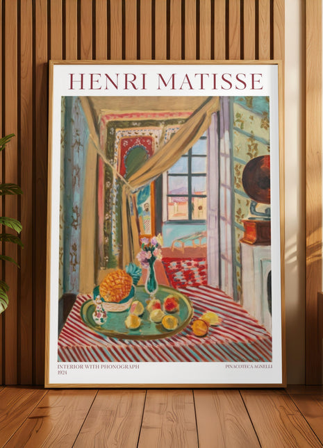 Henri Matisse “Interior with Phonograph” (1924) – Colorful Fauvist Interior, Vintage Art Print. Unframed