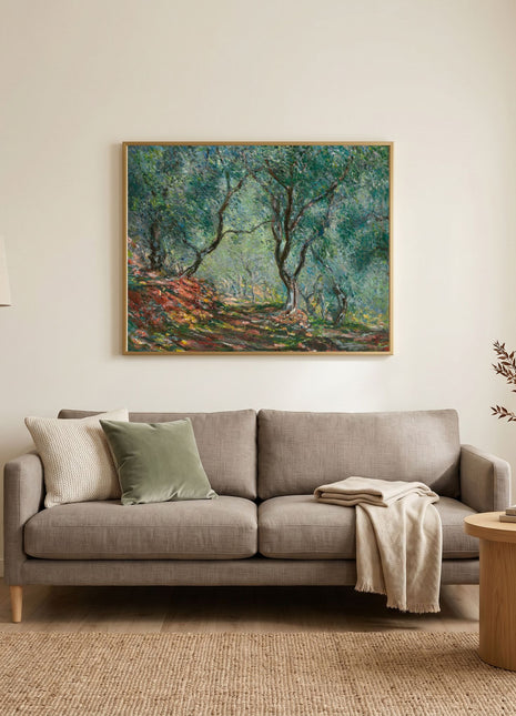 “Olive Trees in the Moreno Garden” (1884) – Claude Monet Garden Landscape Print, Impressionist Wall Art. Unframed