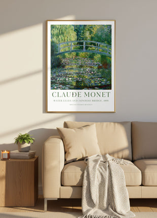 Claude Monet “Water Lilies and Japanese Bridge” (1899) Art Print. Unframed