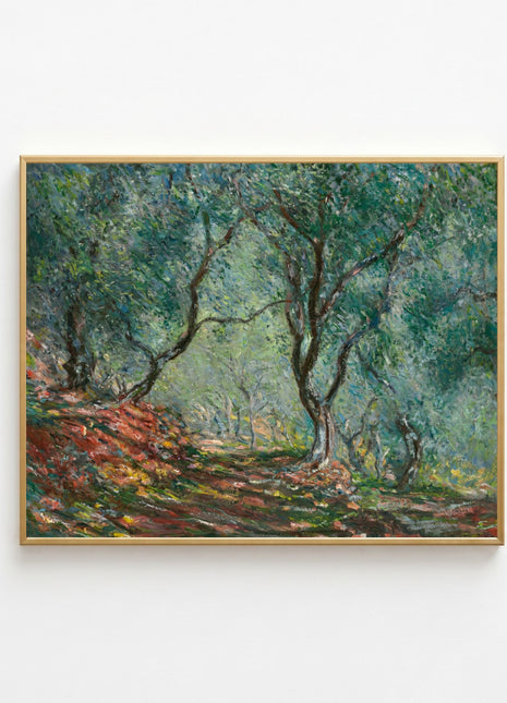 “Olive Trees in the Moreno Garden” (1884) – Claude Monet Garden Landscape Print, Impressionist Wall Art. Unframed