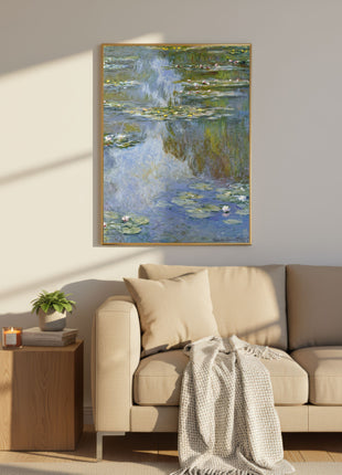 Water Lilies by Claude Monet – Serene Impressionist Pond Scene Poster (1907). Unframed