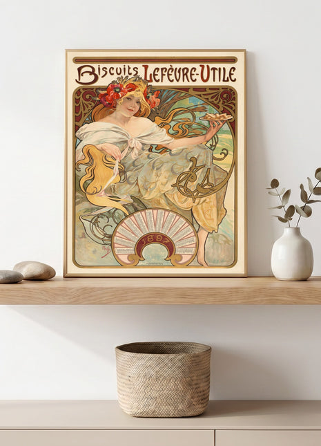 Alphonse Mucha, Biscuits Lefèvre-Utile Advertisement Unframed Poster