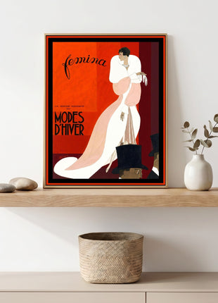 Femina “Modes d’Hiver” Cover (1920s) — Art Deco Fashion Illustration Unframed Print by Léon Benigni
