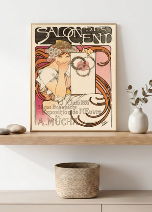 Alphonse Mucha "Salon des Cent" (1897) Art Noveau Advertisement Unframed Poster