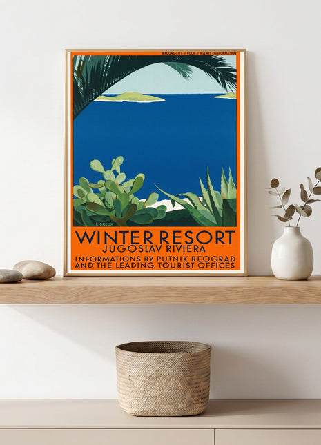 Jugoslavian Riviera Travel Poster (c. 1925) by L. Dreux — Vintage Mediterranean Unframed Poster, Adriatic Coast Landscape Print
