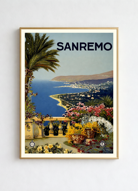 Vincenzo Alicandri "San Remo" (c. 1920) Vintage Italian Travel Unframed Poster