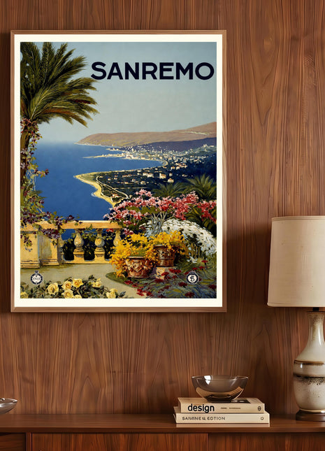 Vincenzo Alicandri "San Remo" (c. 1920) Vintage Italian Travel Unframed Poster