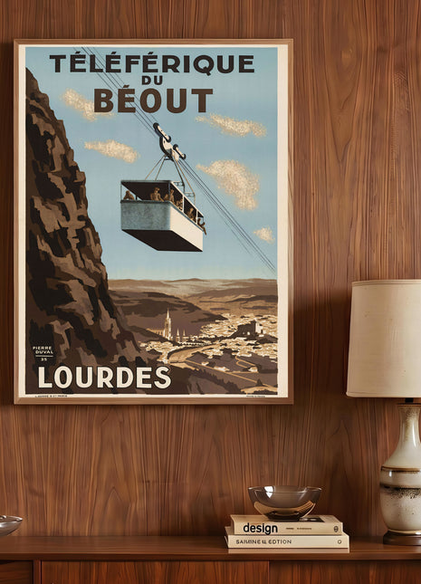 Téléférique du Béout Lourdes Vintage Unframed Travel Poster (1935) — Pyrenees Cable Car by Pierre Duval