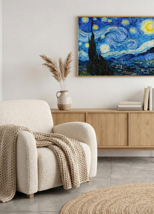 “The Starry Night” (1889) – Vincent van Gogh Night Sky Print, Post-Impressionist Wall Art. Unframed