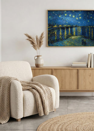 “Starry Night Over the Rhône” (1888) – Vincent van Gogh Night Sky Seascape Print. Unframed