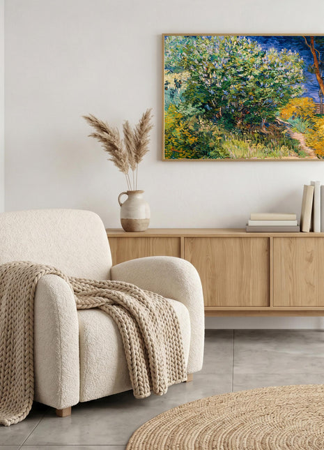 “Lilac Bush” (1889) – Vincent van Gogh Floral Garden Print, Post-Impressionist Wall Art. Unframed