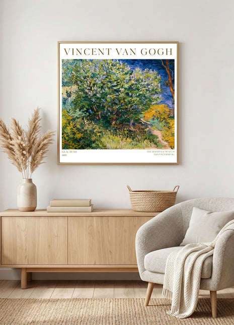 “Lilac Bush” (1889) – Vincent van Gogh Floral Garden Print, Post-Impressionist Wall Art. Unframed