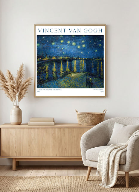“Starry Night Over the Rhône” (1888) – Vincent van Gogh Night Sky Seascape Print. Unframed