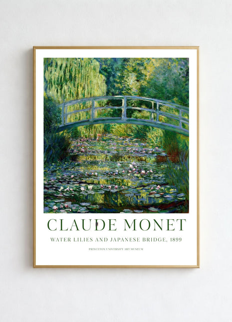 Claude Monet “Water Lilies and Japanese Bridge” (1899) Art Print. Unframed