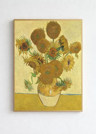 Still Life: Vase with Fifteen Sunflowers by Vincent van Gogh – Iconic Sunflower Still Life, Bold Yellow Floral Masterpiece Poster (1888). No Border. Unframed