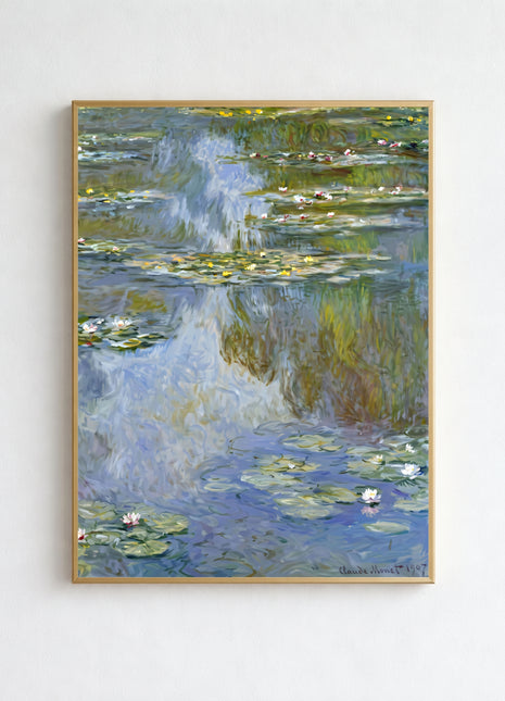 Water Lilies by Claude Monet – Serene Impressionist Pond Scene Poster (1907). Unframed