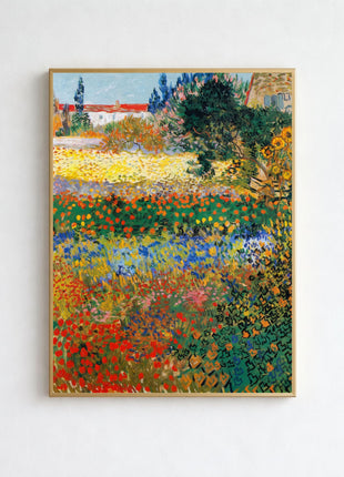 Vincent van Gogh “Flowering Garden” (1888) – Lush Spring Garden Landscape, Post-Impressionist Floral Masterpiece Poster, No Border. Unframed