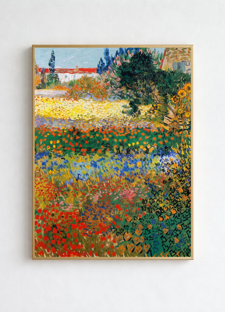 Vincent van Gogh “Flowering Garden” (1888) – Lush Spring Garden Landscape, Post-Impressionist Floral Masterpiece Poster, No Border. Unframed