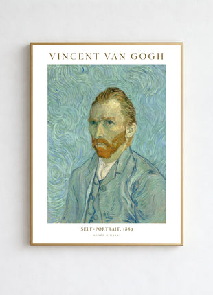 Self-Portrait (1889) by Vincent van Gogh – Iconic Expressive Portrait, Post-Impressionist Poster. Unframed