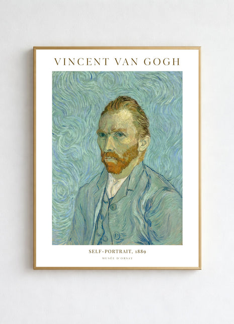 Self-Portrait (1889) by Vincent van Gogh – Iconic Expressive Portrait, Post-Impressionist Poster. Unframed