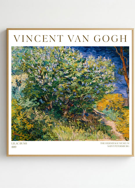 “Lilac Bush” (1889) – Vincent van Gogh Floral Garden Print, Post-Impressionist Wall Art. Unframed