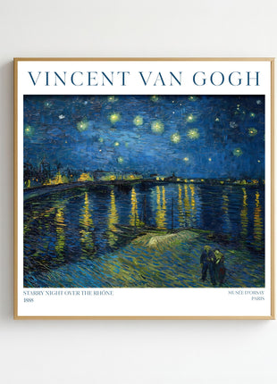 “Starry Night Over the Rhône” (1888) – Vincent van Gogh Night Sky Seascape Print. Unframed