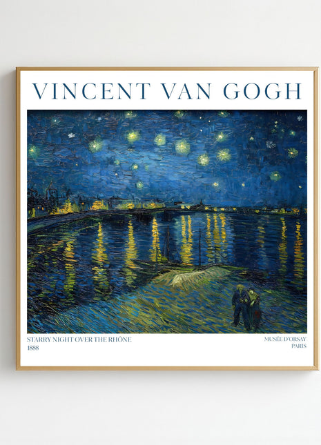 “Starry Night Over the Rhône” (1888) – Vincent van Gogh Night Sky Seascape Print. Unframed