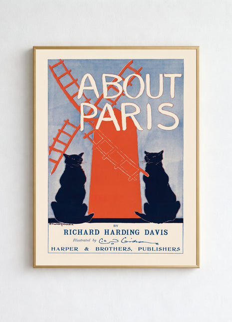 Edward Penfield "About Paris" (1895) Vintage Book Advertisement Unframed Poster