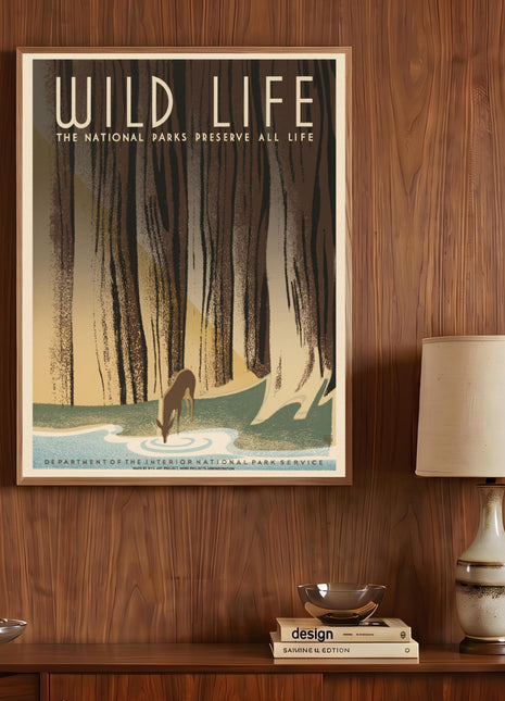 Frank S. Nicholson "Wild Life" (1940) WPA National Park Service Unframed Poster