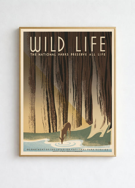 Frank S. Nicholson "Wild Life" (1940) WPA National Park Service Unframed Poster