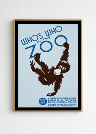 “Who’s Who in the Zoo” (1936) WPA Federal Writers' Project Natural History Unframed Poster
