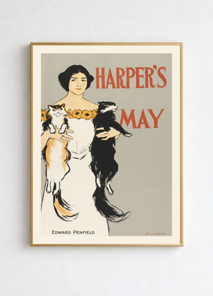 Edward Penfield "Harper's Magazine" (May 1897) Vintage Magazine Cover Unframed Poster