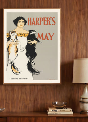 Edward Penfield "Harper's Magazine" (May 1897) Vintage Magazine Cover Unframed Poster