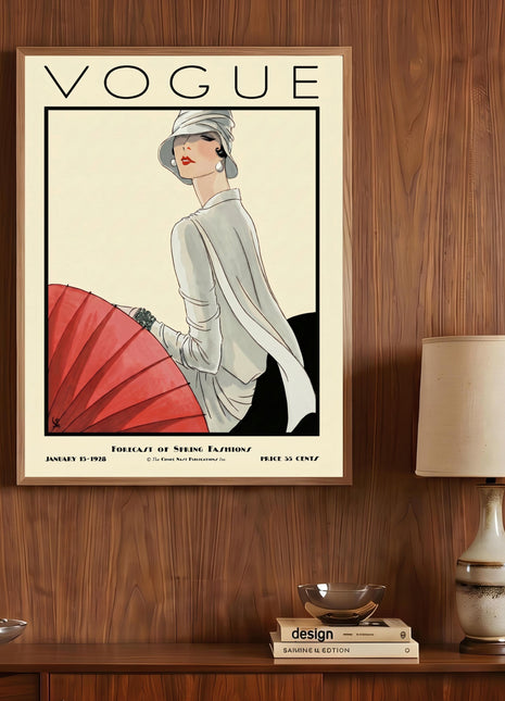 Vogue Cover — January 15, 1928 Vintage Unframed Poster