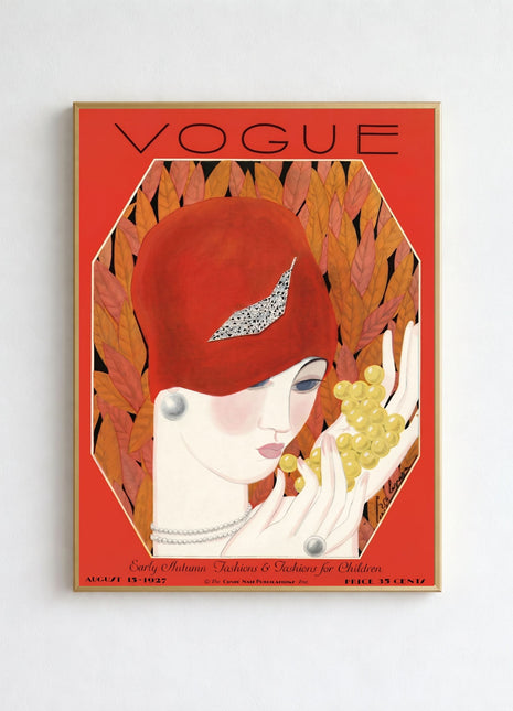 Vogue Cover — August 15, 1927 Vintage Unframed Poster