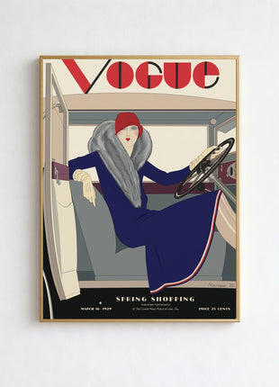 Vogue Cover — March 16, 1929 Vintage Unframed Poster