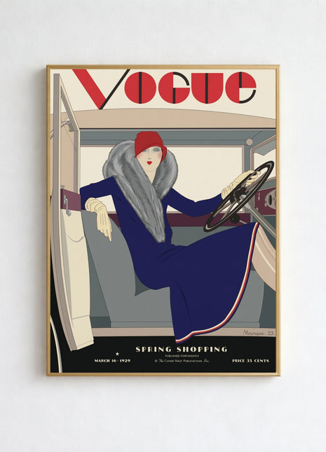 Vogue Cover — March 16, 1929 Vintage Unframed Poster