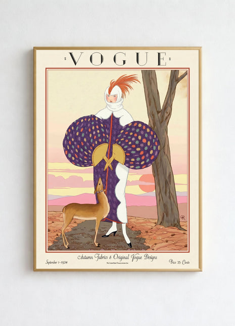 Vogue Cover — September 1, 1924 Vintage Unframed Poster