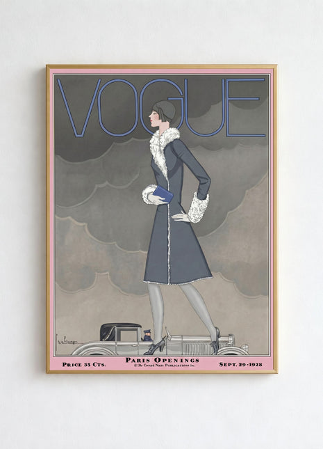 Vogue Cover — September 29, 1928 Vintage Unframed Poster