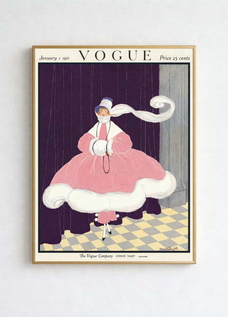 Vogue Cover — January 1, 1916 Vintage Unframed Poster