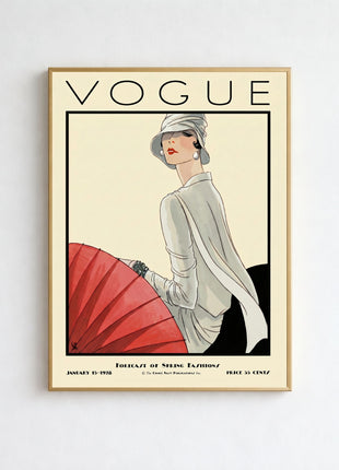 Vogue Cover — January 15, 1928 Vintage Unframed Poster