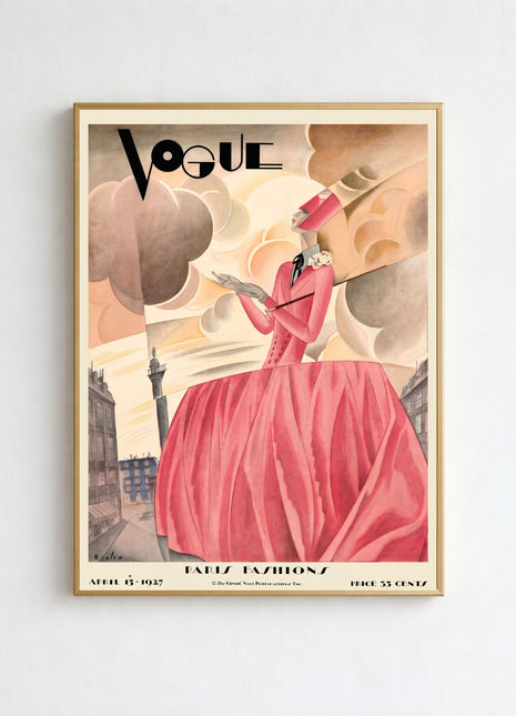 Vogue Cover — April 15, 1927 Vintage Unframed Poster
