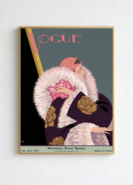 Vogue Cover — January 1, 1927 Vintage Unframed Poster