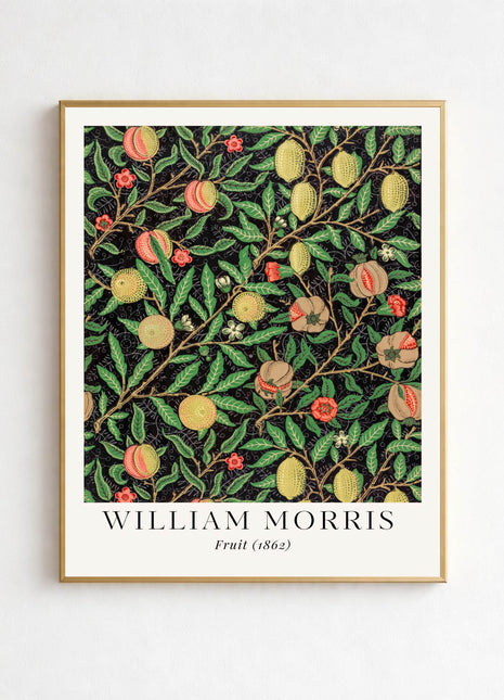 William Morris “Fruit" in Black (1862). Arts & Crafts Unframed Poster