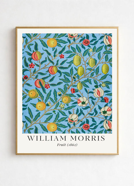 William Morris “Fruit" in Blue (1862). Arts & Crafts Unframed Poster